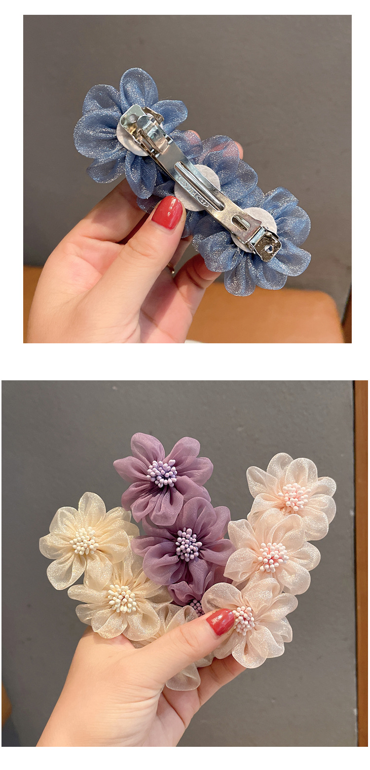 Korea Back Head Hairpin Flower Top Clip Spring Clip Hair Accessories Word Clip Hairpin display picture 3