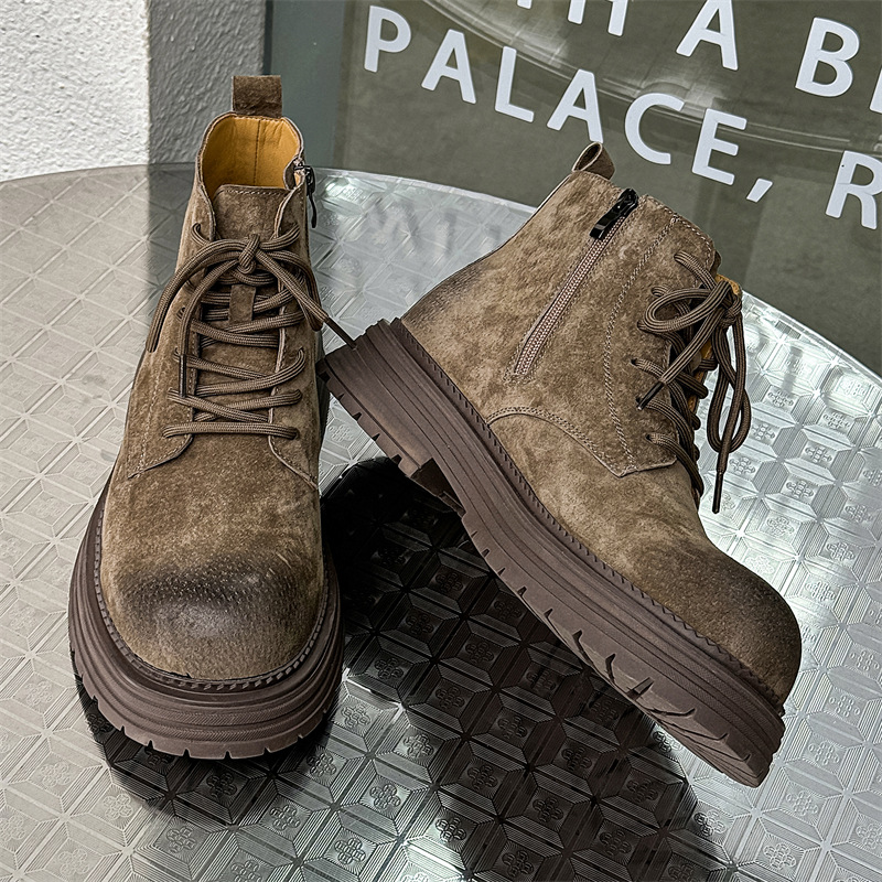 Herren British Style Freizeitschuhe Mit Dicker Sohle_voghion.com