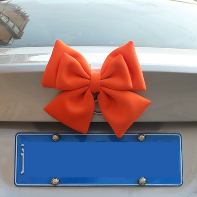 Car Tail Ornaments Car — Car ornaments - orange-oversized-bow-with-snap-buckle