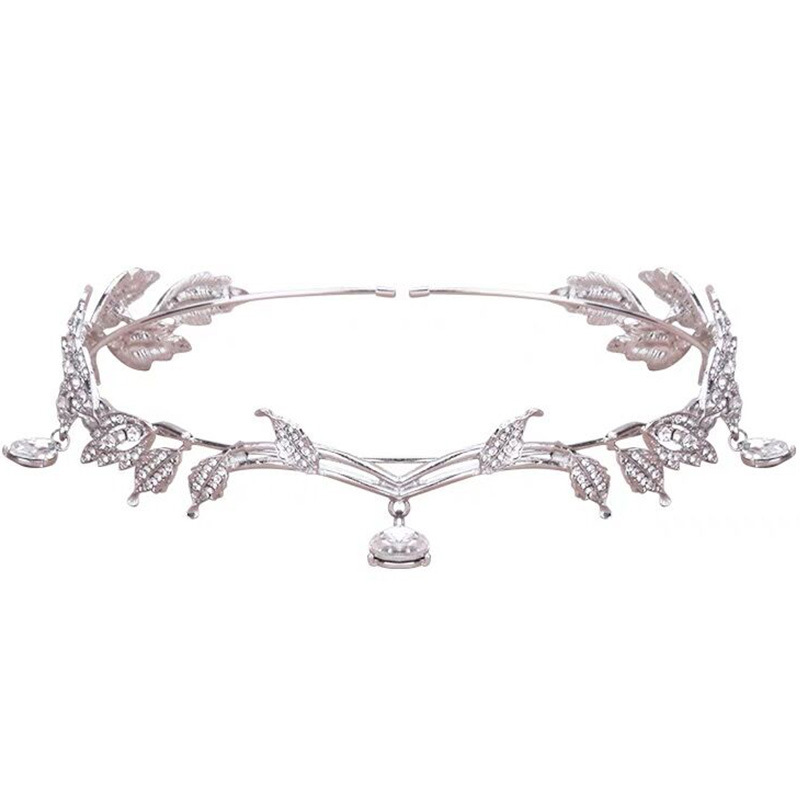 Escape Princess Headwear New Style Super Fairy Forest Style Leaves Water Drop Bridal Crown Headwear Wedding Dress Accessories