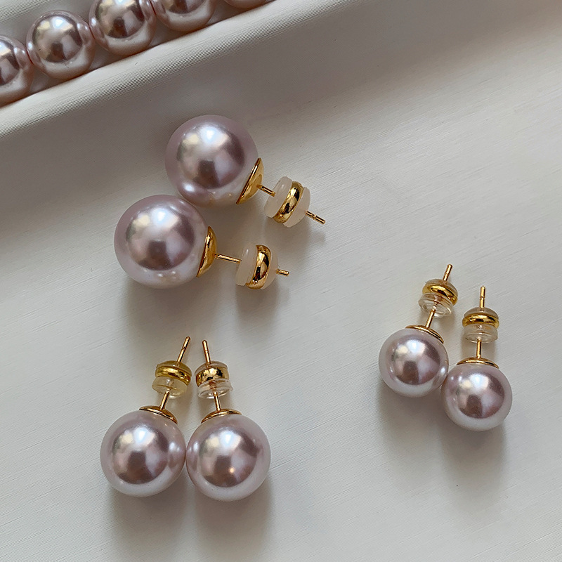 925 Sterling Silver Yi Mengling Style Pink and Purple Pearl Stud Earrings for Women 2025 New Unique Autumn and Winter Earrings