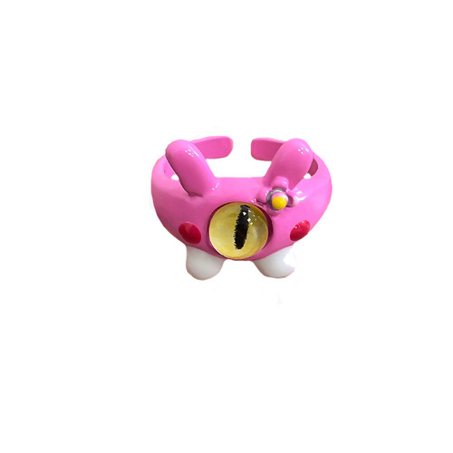 Cartoon childlike cute one-eyed little monster ring sweet and cool big-eyed boy funny index finger ring female live mouth new ring
