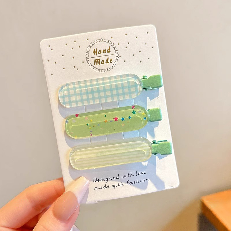 Coreano dulce gelatina flor triturada ondulación puntuación cuadricada clips para el cabello de los niños adorables sin marcas laterales clips para el cabello