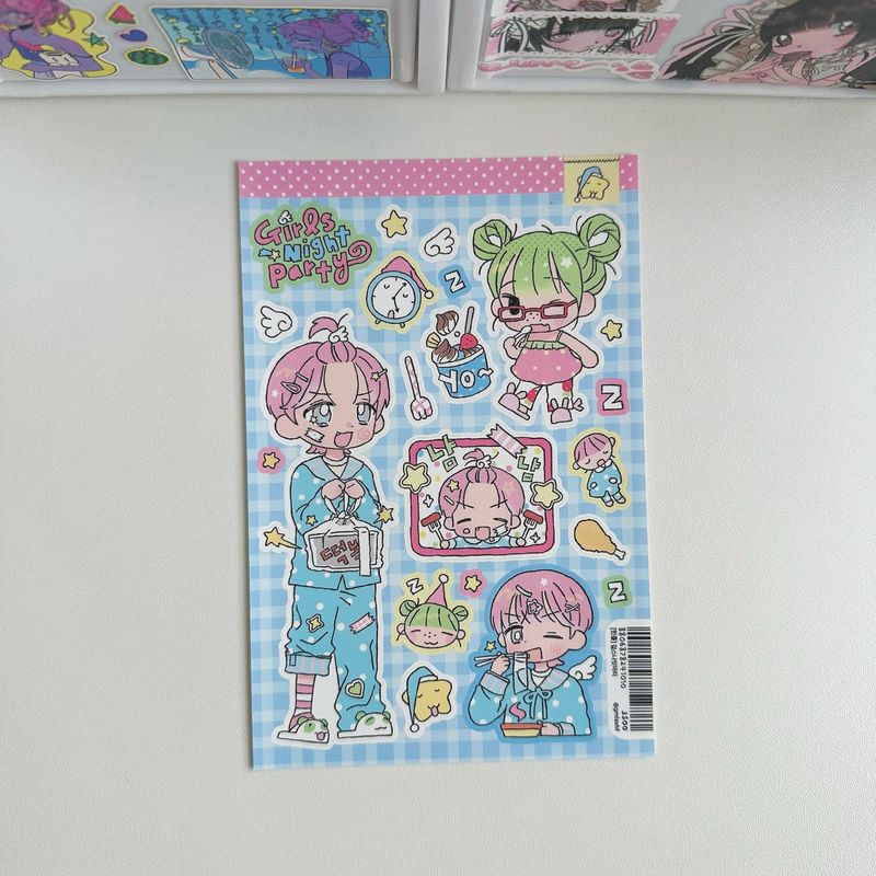 韓国シールかわいい女の子シール漫画キャラクターシールins風クリエイティブカードdiy装飾手帳シール|undefined