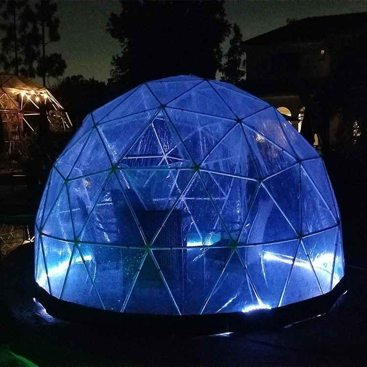 全透明PVC户外休闲茶吧球形帐篷  带灯漂亮露天餐饮篷房