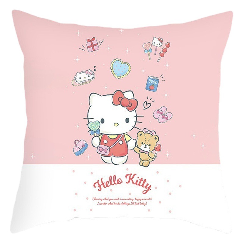 Chica de dibujos animados corazón dormitorio decoración Hello Kitty gato Rosa funda almohada sofá coche cojín