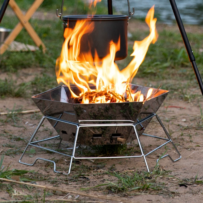 Вогнуто-выпуклая Бытовая печь-гриль для барбекю, складная угольная плита на открытом воздухе, многофункциональный стол для сжигания огня, плита, кипячение чая