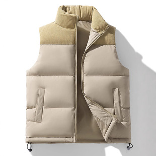 Cross-border Autumn and Winter Down Cotton-padded Jacket Vest Men's Thickened Vest Jacket Men's and Women's Couple's Loose Bread Suit Vest