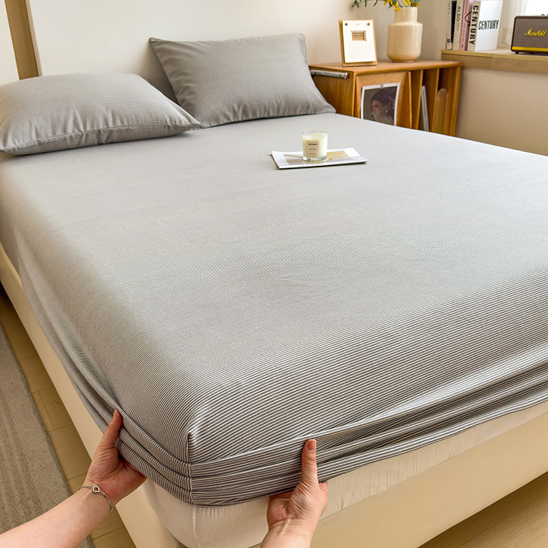 Funda de cama cepillada de algodón cubierta protectora de colchón de una sola pieza 2024 nueva funda de cama impresa para una sola persona para todas las estaciones