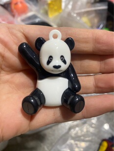 Cartoon panda can do key chain cute three-dimensional soft rubber panda doll bag pendant small pendant