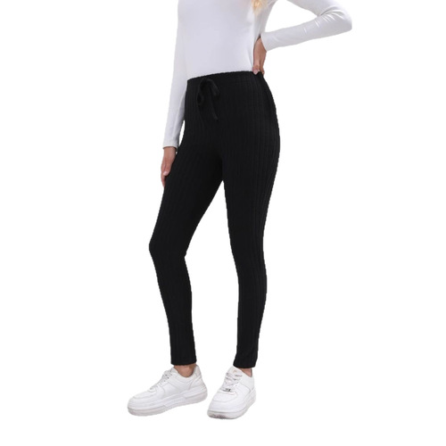 2024 Women's New Cross-border Bestselling Casual Loose Stretch Waist Ribbed Knit Drop Sensation Straight Leg Pants