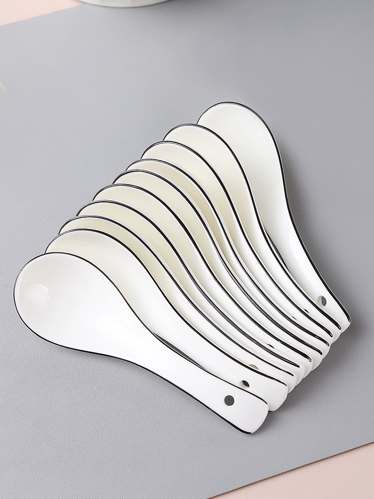 Черная линия дома керамическая ложка для детей