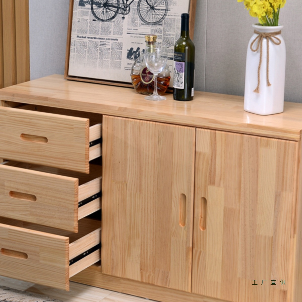 餐边新款柜酒柜鞋柜一体靠客厅轻奢墙收纳高柜北欧全实木简约
