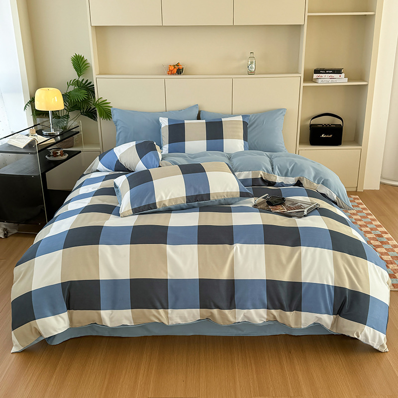Minimalist Washed Cotton Bedding Set For Autumn And Winter_voghion.com