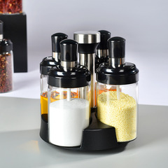 New Borosilicate Glass Measuring Salt and Pepper Bottle Set Home Spice Container Spoon Integrated Seasoning Jar