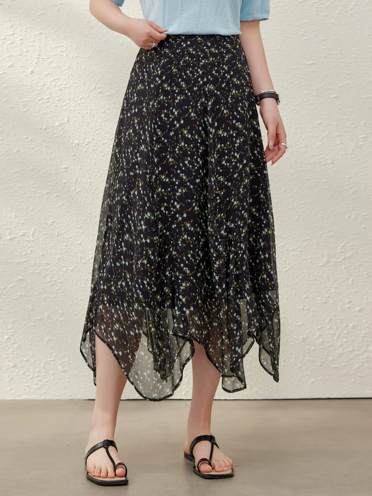 Black summer skirt, western style, plus size