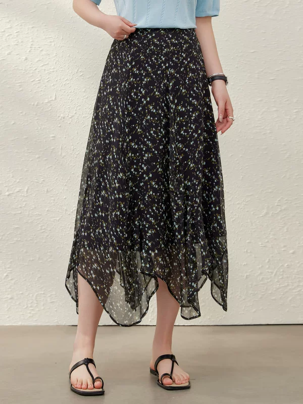 Black summer skirt, western style, plus size