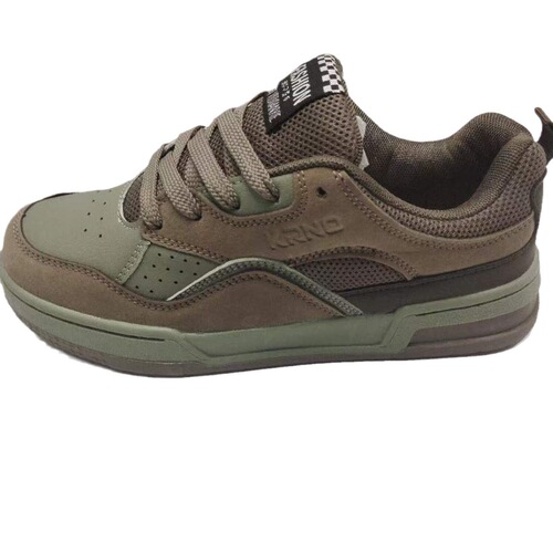 Brown and Green Retro Board Shoes for Women, Unique Color Blocking, Trendy, Designer Training Shoes for Women, Chic Hong Kong Style, Couple's Casual Sports Skate Shoes