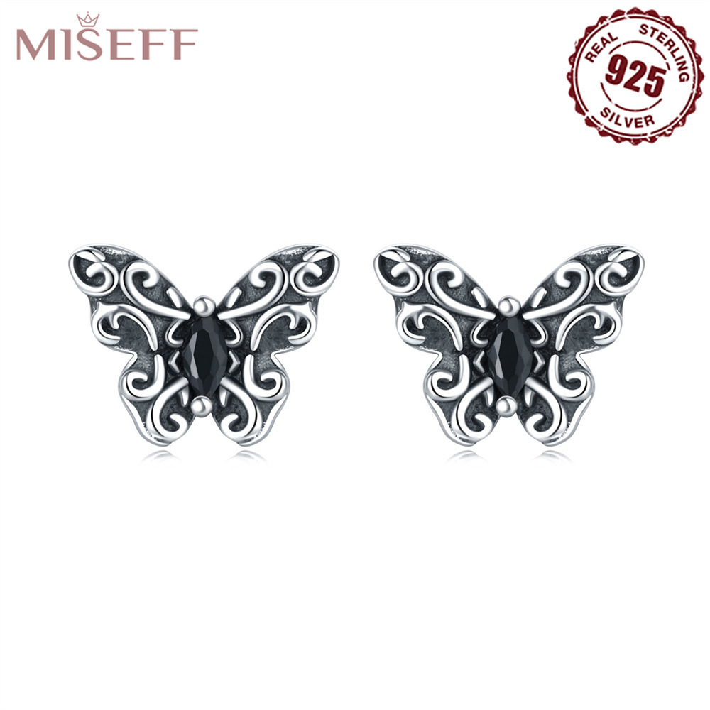 Transfronterizo al por mayor S925 plata esterlina mariposa libélula abeja pendientes pendientes joyería europea y americana joyería mujer