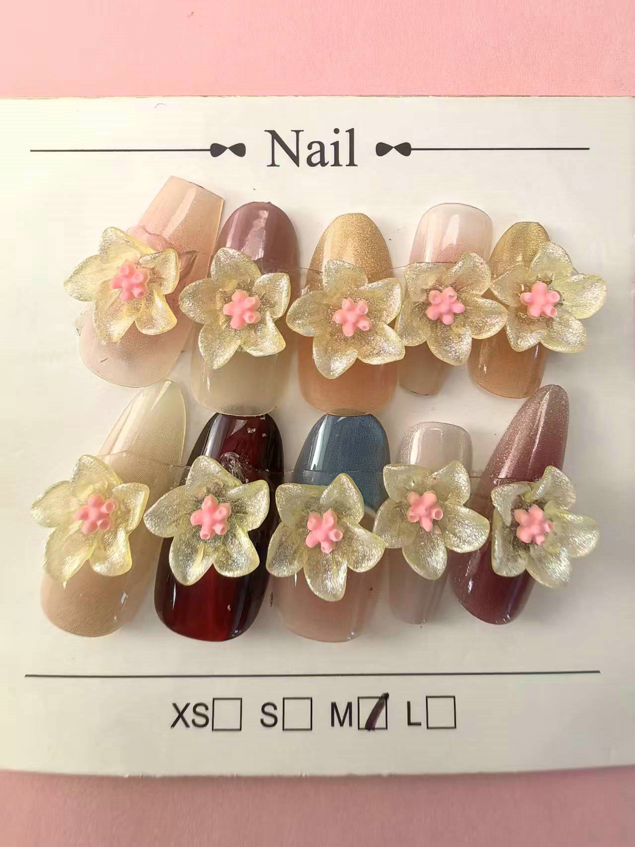 夜光百合花树脂平底钻美甲饰品diy饰品配件批发亚马逊货源_1