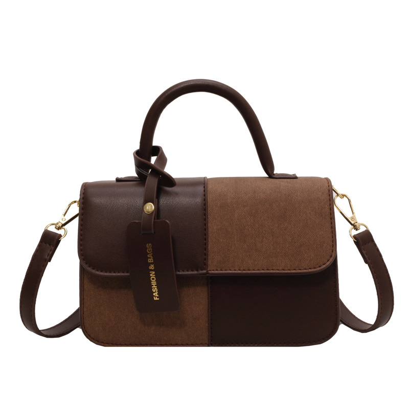 Primavera 2023 nuevo bolso de mujer moda versátil bolso de hombro empalmado bolso de mano de contraste