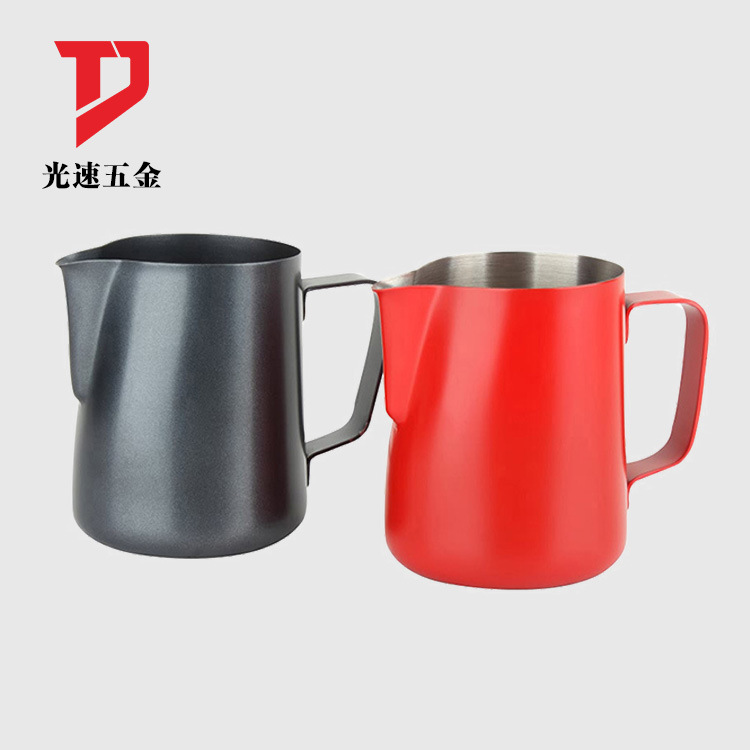 Boca puntiaguda taza de leche 304 Acero inoxidable Aparato de café cera de fusión taza con escala guirnalda taza imprimible logotipo