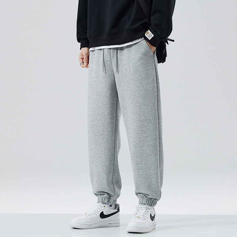 2025 otoño y invierno pantalones deportivos de pies de hombre pantalones de punto de gran tamaño sueltos pesados juveniles casual pantalones de moda image 3