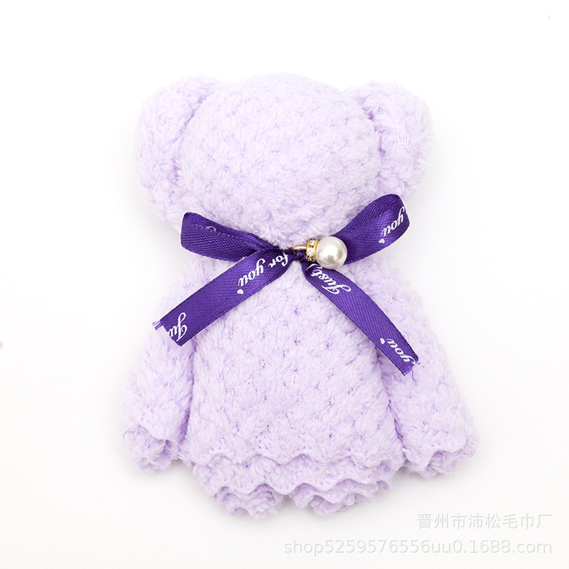 파인애플 무늬 보라색 곰