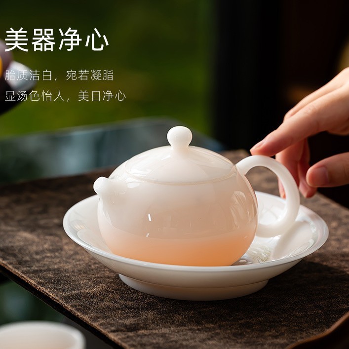 德化珍贵高岭土冰种璞玉西施壶单壶1320度高温煅烧泡茶壶高档礼盒|undefined
