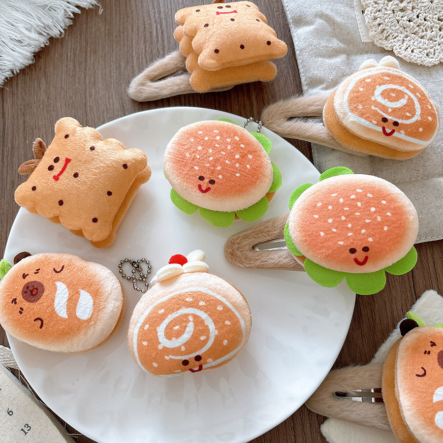 18g Weight Hair Clip Hair Accessories Type pendant Quantity Anniversary Occasion Hamburger Pattern All Seasons Season Kid'S Gender Casual, Cute, Sweet Style Casual Cute Sweet Kid'S Hamburger Cloth Hair Clip 2