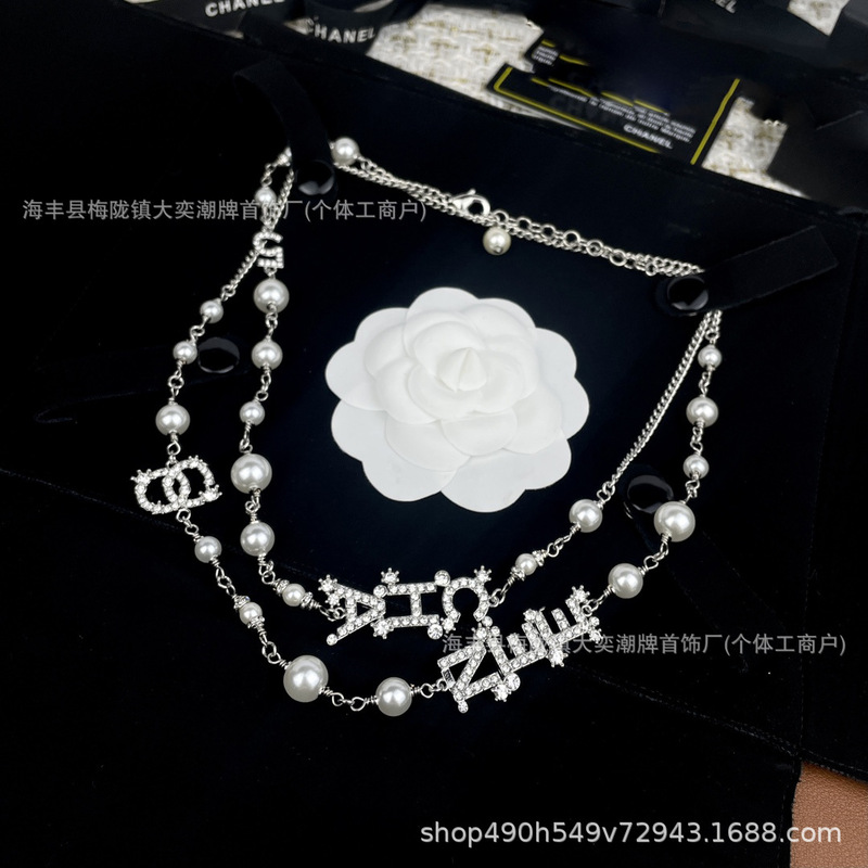 重工高版本小香双C珍珠毛衣链女 秋冬长款叠戴项链腰链工厂批发|undefined