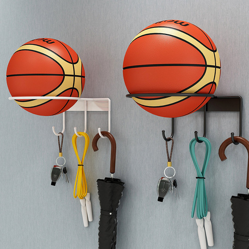 创意篮球上墙收纳架家用幼儿园足球壁挂运动健身器材收纳筐架