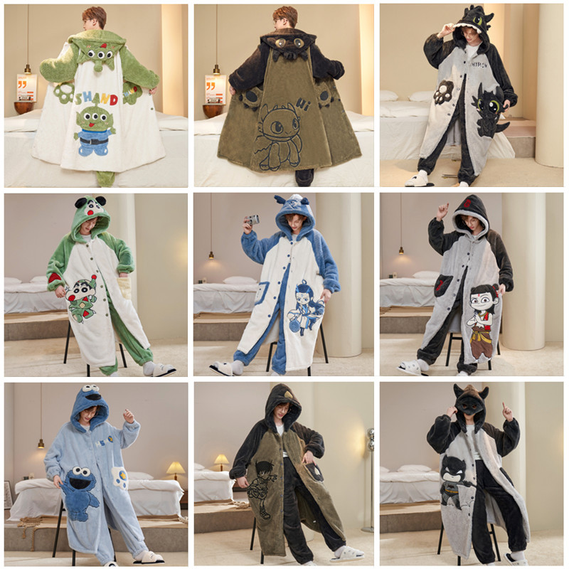 2025 pijamas de invierno para hombres gruesos coral vello de coral juvenil de tamaño grande 200 kg de franela de dibujos animados ropa de dormir conjunto de ropa para el hogar