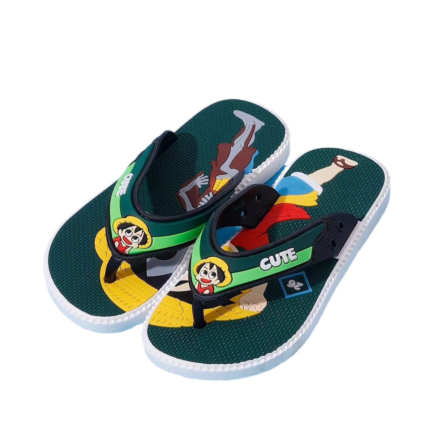 Chanclas infantiles casuales, cómodas, antideslizantes y resistentes al desgaste, sandalias tipo thong para niños de 8 a 12 años, dibujos animados, venta al por mayor para niños pequeños