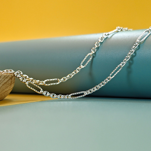 S925 sterling silver semi-finished woven chain wholesale twisted cross twisted wire long cross 80C cross