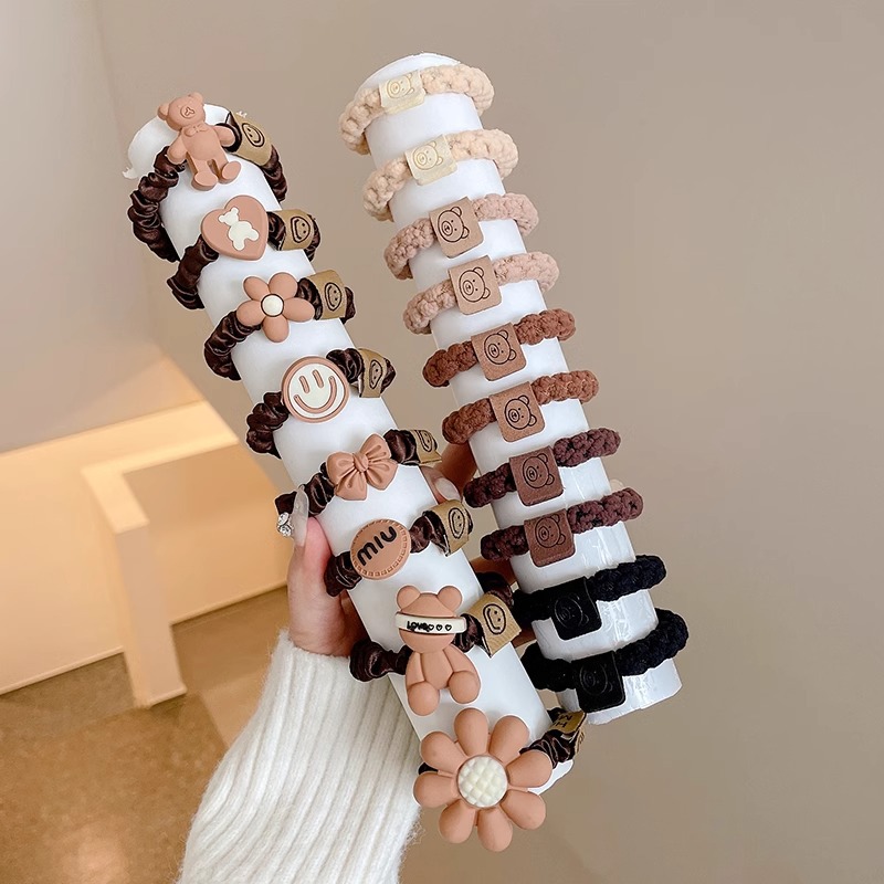 Cuerda de pelo de cola de caballo alta para mujeres 2024 nueva banda de goma duradera elástica corbata de pelo cuerda de pelo cubierta de cuero banda de pelo accesorios para el cabello