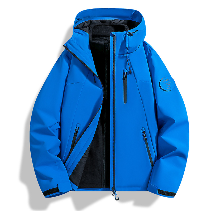 3-in-1 Unisex Jacket with Fleece Lining, Outdoor Windproof and Waterproof Hiking and Mountaineering Jacket Wholesale
