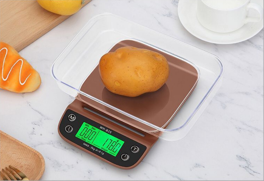 带计时手冲电子咖啡秤3KG精度0.1厨房烘焙电子秤