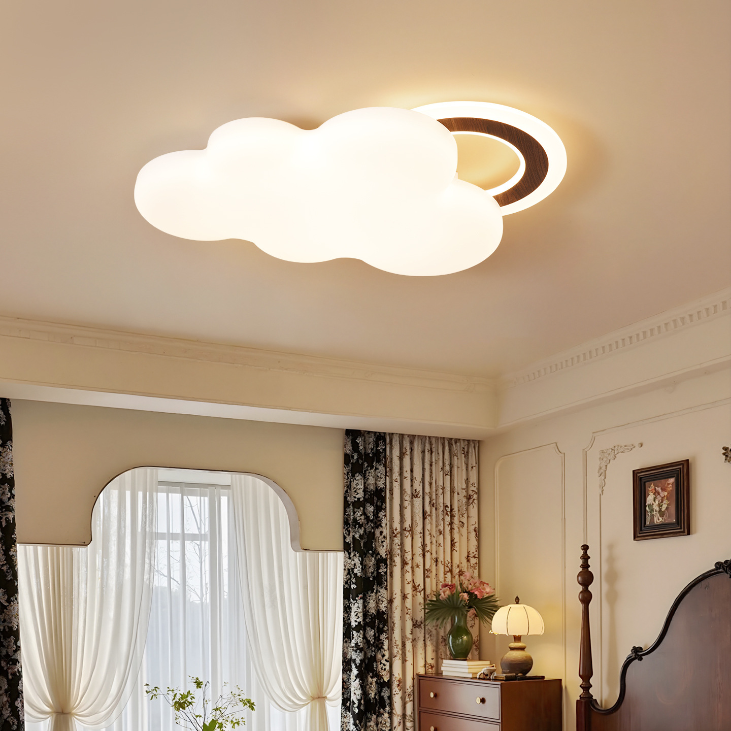 Luces de techo para la habitación de niños de Gujia, lámparas de dormitorio de protección de ojos de espectro completo, lámparas de habitación de dibujos animados cálidas y románticas 357L