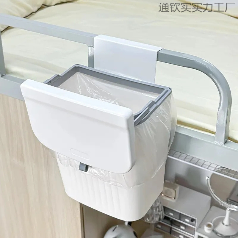 Mini Bed Trash Can for College Dormitory, Hanging with Lid, Small Trash Can for Upper Bunk, Bedside Hanging Basket for Women