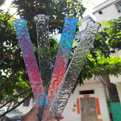 カラフルアクリル戒尺透明水波紋戒尺愛の凹凸猫爪拍子骨物差し