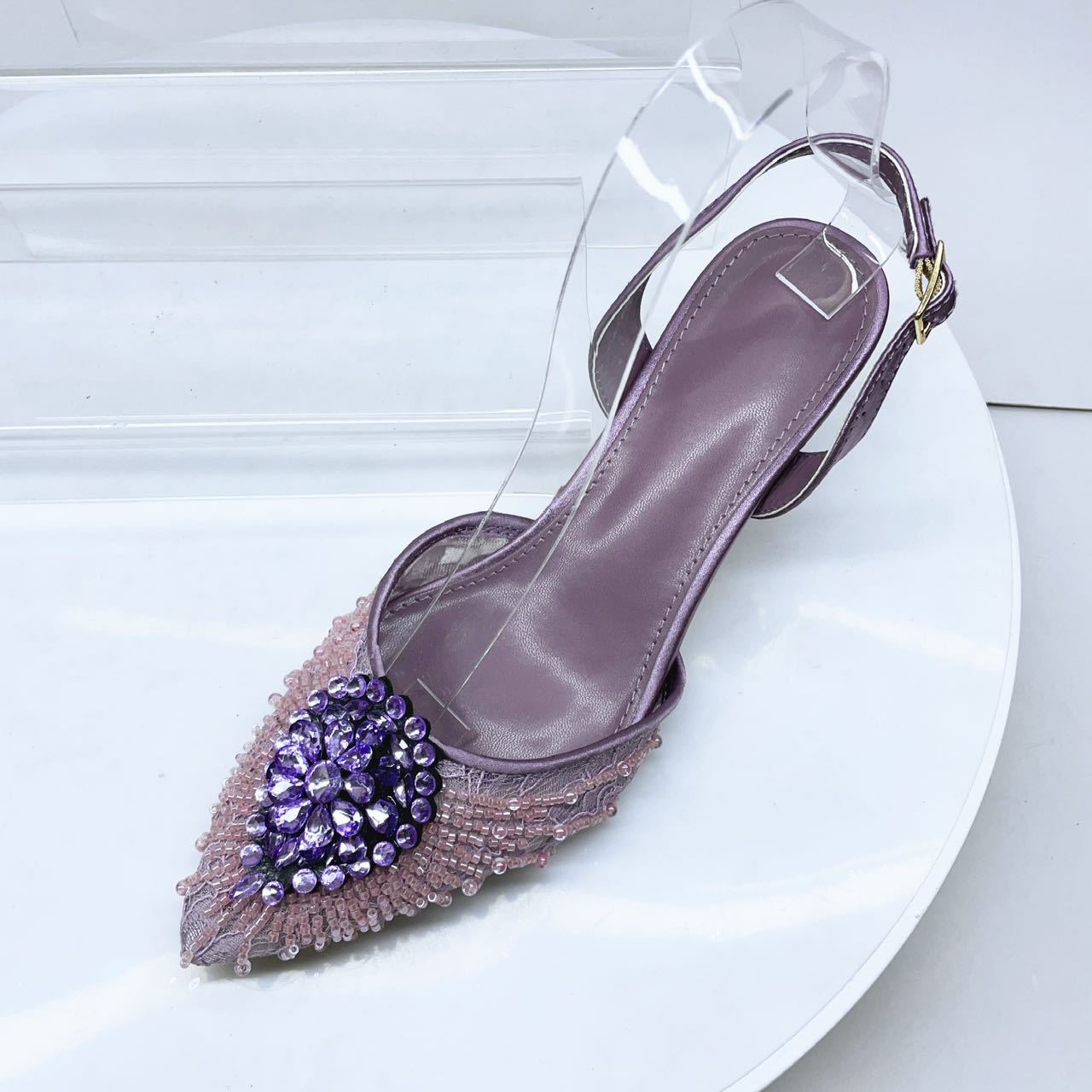 Damen Stiletto Sandaletten Mit Strass Und Clutch Set_voghion.com