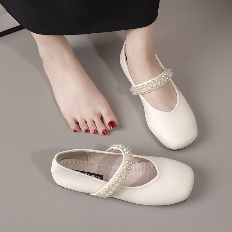 Spring and Autumn Mary Jane shoes, new leather shoes, skirt and ballet shoes for women, 2026 soft-soled flat French-style shoes Spring and Autumn Mary Jane shoes, new leather shoes, skirt and ballet shoes for women, 2026 soft-soled flat French-style shoes