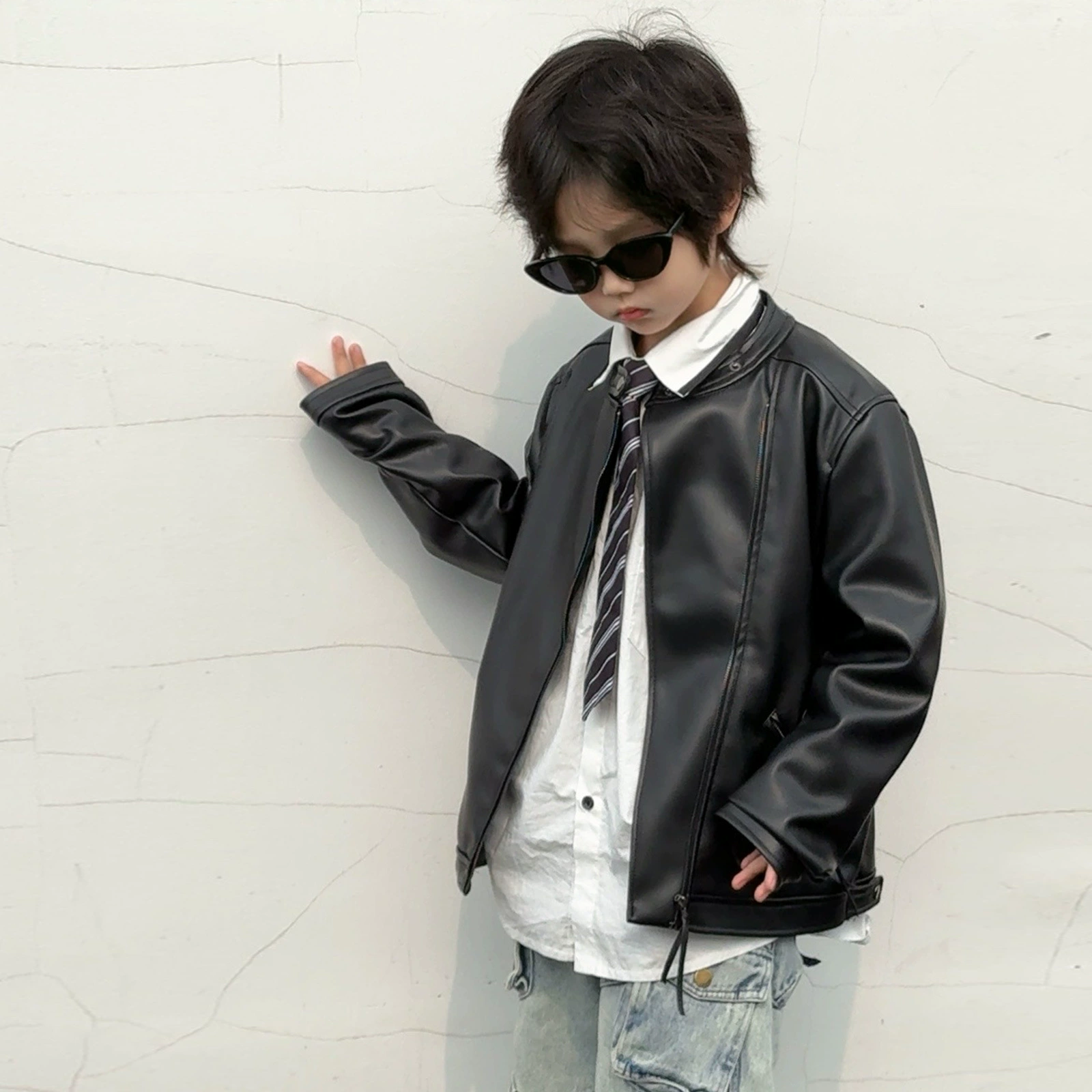 Spring children's polyurethane jacket for boys, western style