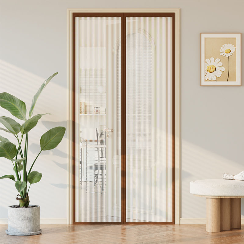 New Mosquito-Proof Summer Door Curtain for Home Bedroom, Breathable Mesh Screen Door with Strong Suction, Magic Tape, No-Drill Mesh Curtain