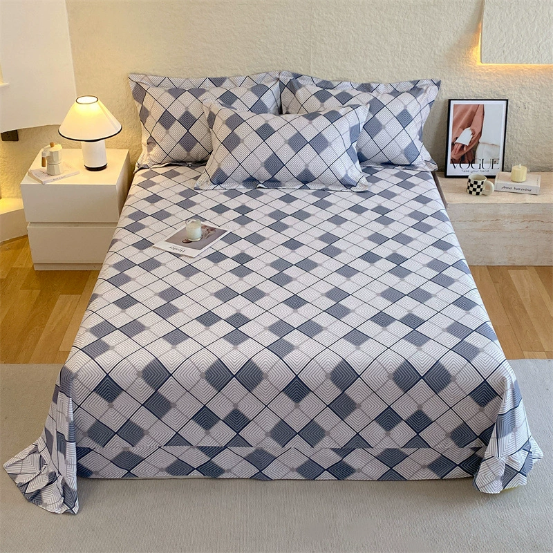 Хлопчатобумажные матовые простыни одна штука 100 хлопчатобумажная осень-зима утолщение одно общежитие одиночное одеяло из трех частей мужской 1 метр 8 двойных