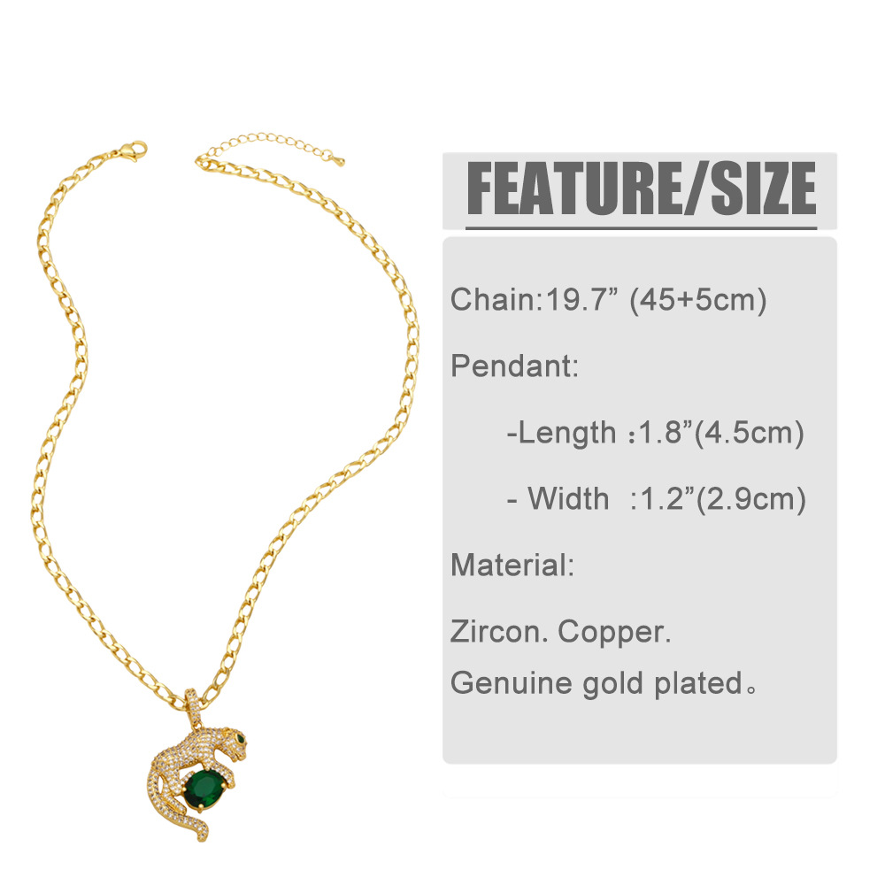 Fashion Geometric Animal Copper Necklace Inlay Zircon Copper Necklaces