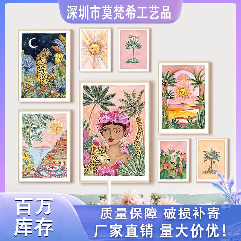 Cross-border AliExpress ins modern American niche art hallway painting abstract painting restaurant hanging painting living room decorative painting