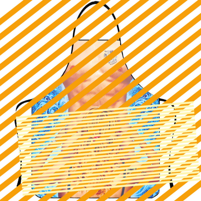 Personalidad divertida delantal creativo músculo delantal masculino bikini serie de dibujos animados pareja delantal entrega de una pieza