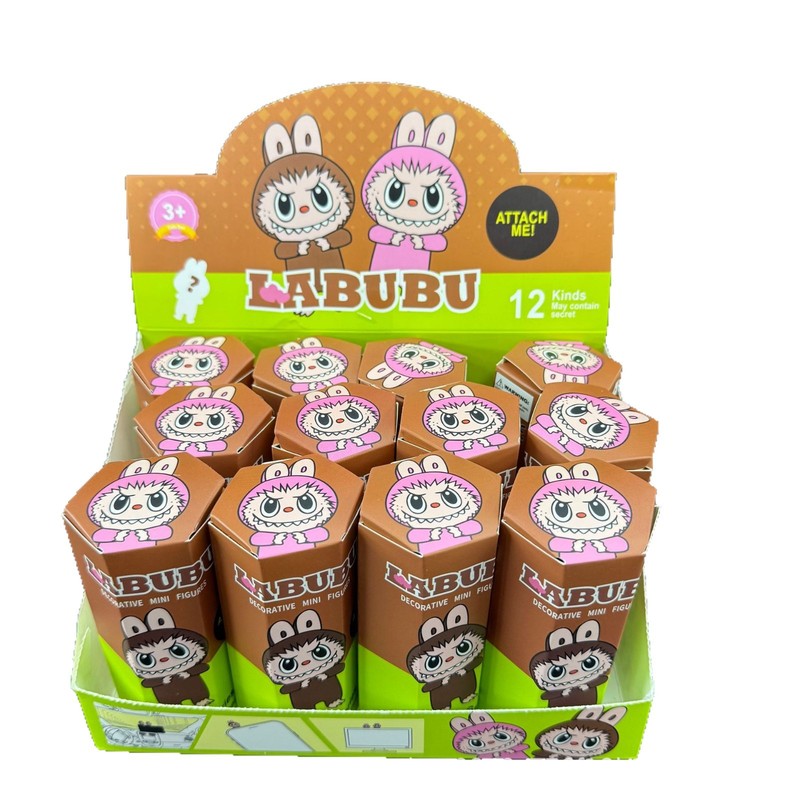 国境を越えた新製品 Labubu 携帯電話ステッカー、トレンディなブラインドボックス漫画人形、コンピュータ装飾品、車載用|undefined